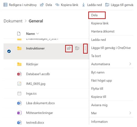 Dela filer i Microsoft 365 – Manual .